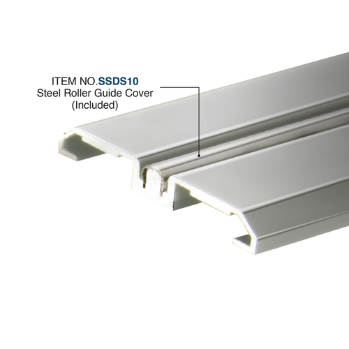 BRS100 Bottom Track for Rolling Sliding Doors - 120" Long - Polished Stainless