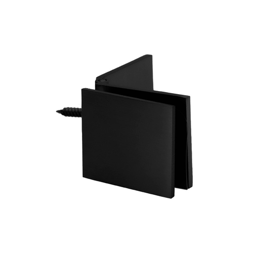 Adjustable Glass Clamp Square - Wall Mount for 3/8" to 1/2" Glass - Matte Black