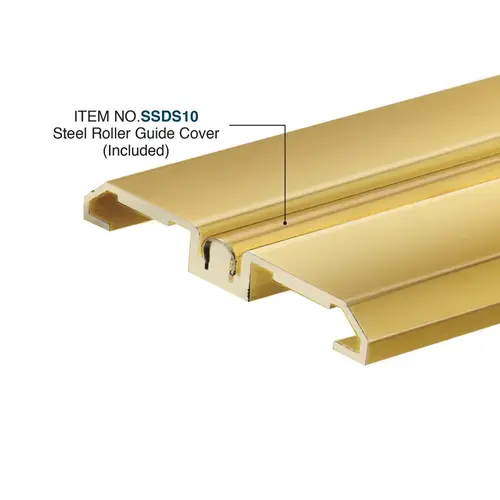 BRS100 Bottom Track for Rolling Sliding Doors - 120" Long - Polished Brass