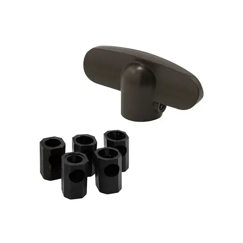 Universal - Dark Brown Tee-Crank Casement Window Handle - pack of 2