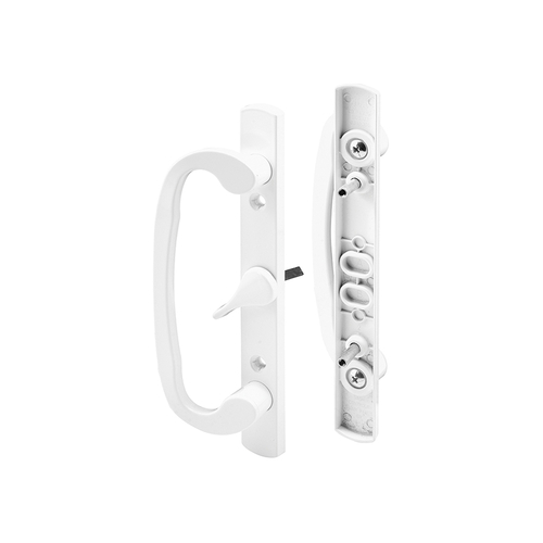 Mortise Style Sliding Patio Door Handle Set - White Diecast - Non-Keyed - Fits 3-15/16" Hole Spacing (Single Pack)