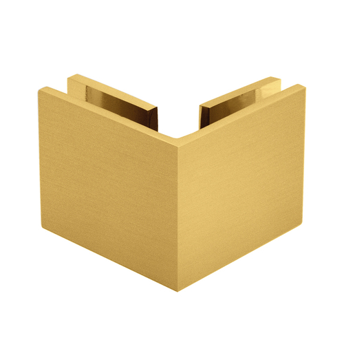 Square 90 Degree Glass Clamp - Satin Brass