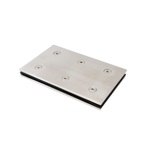 Heavy Duty Splice Plate 12" Long For 3/4" Glass - Brushed Stainless