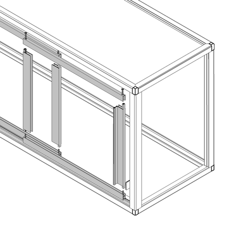 Newport Showcase 4031 Series Frame with Framed Doors - Powder Coat Finish