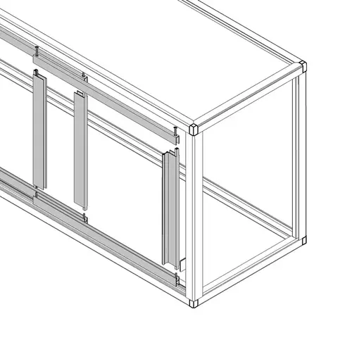 Newport Showcase 4031 Series Frame with Framed Doors - Brite Anodized