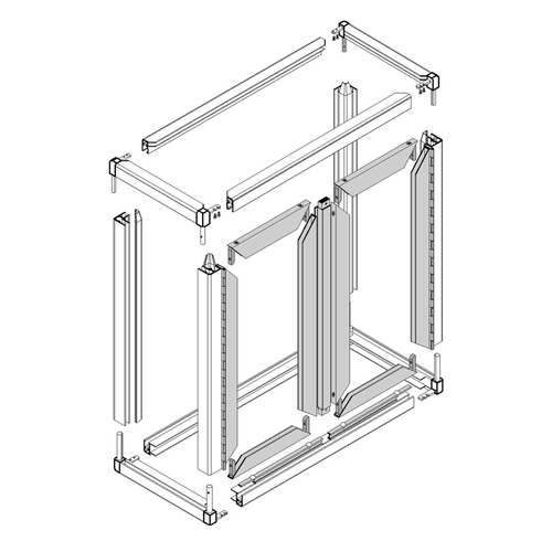 Avalon Showcase 4043 Series Frame with Double Hinged Doors - Brite Anodized