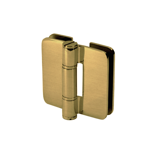 Zephyr Glass-to-Glass Inline Outswing Hinge for 3/8" Glass - Satin Brass