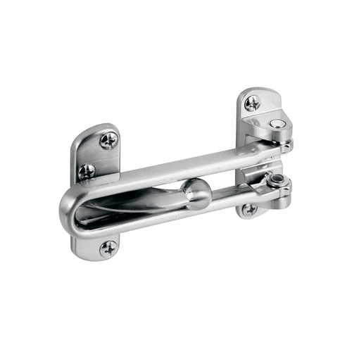 Swing Bar Lock For Hinged Swing-In Doors - 3-7/8" Bar Length - Diecast Zinc Construction With A Satin Nickel Finish (Single Pack)