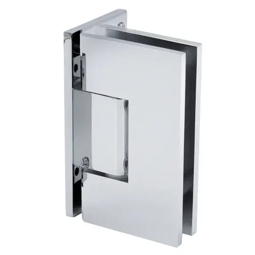 Venice Square 5 Degree Positive Close Offset Back Plate Wall Mount Hinge - Polished Chrome