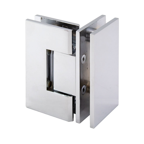 Venice Square Glass To Glass 90 Degree Hinge - Polished Chrome