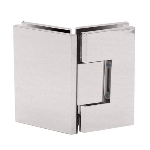 Venice Series 135 Deg Adjustable Glass-to-Glass Hinge for 3/8" to 1/2" Glass -Brushed Nickel