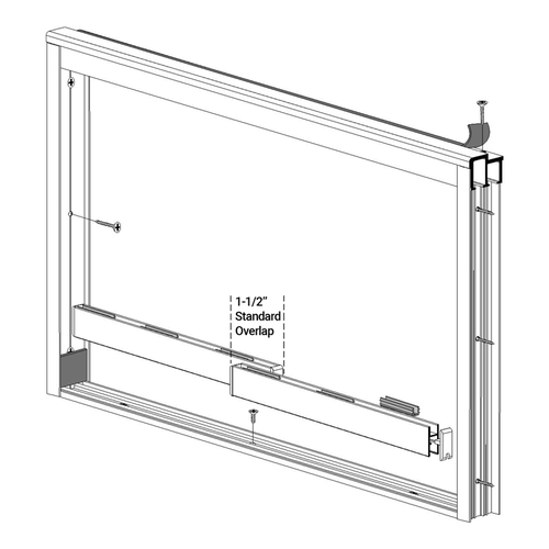 FHC 0D3278PTC Wood End Showcase - Bullnose Top Rear Track Assembly - Powder Coat Finish