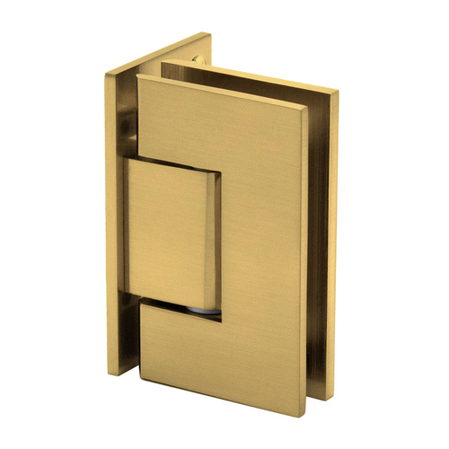 Venice Adjustable Square Wall Mount Hinge Full Offset Back Plate - Satin Brass