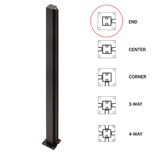 24" End Standard Partition Post - Dark Black/Bronze Anodized