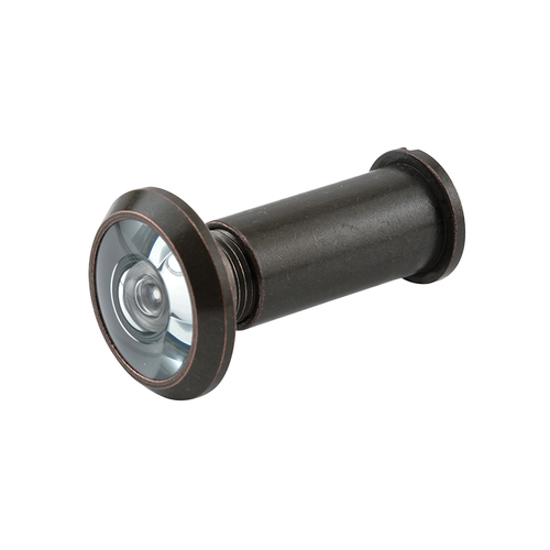 Door Viewer - 1/2" x 180 Degree - Solid Brass Housing - Glass Lens Is U.L. Listed - Classic Bronze Plated Finish (Single Pack)