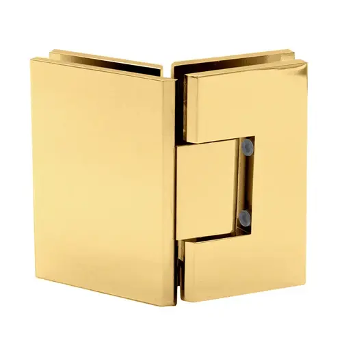 Venice Series 135 Deg Adjustable Glass-to-Glass Hinge for 3/8" to 1/2" Glass -Satin Brass