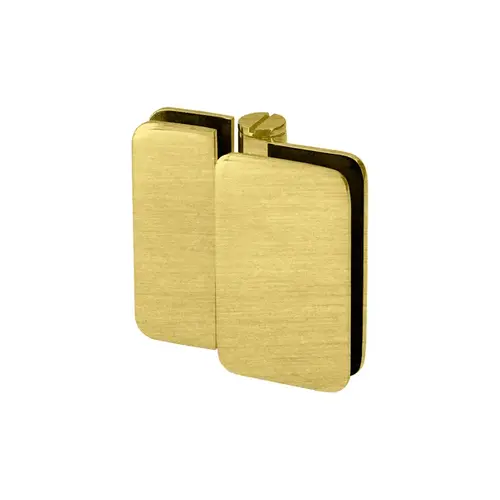 Zephyr 180 Degree Glass-to-Glass Inswing or Bifold Outswing Hinge for 3/8" Glass - Satin Brass