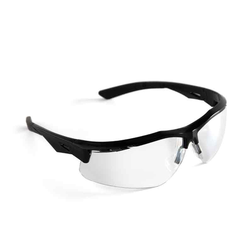 Wraparound Safety Eyeware - Black/Clear Lens