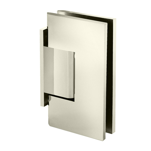 Venice Square Wall Mount Offset 5 Degree Positive Close Short Back Plate Hinge - Polished Nickel