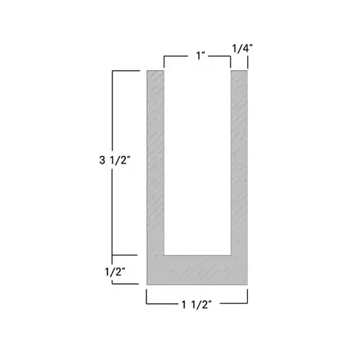 1-1/2" x 4" Header U-Channel - 12' Long - Mill 144" Length