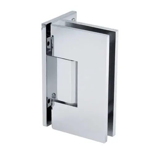 Venice Adjustable Square Wall Mount Hinge Full Offset Back Plate - Polished Chrome