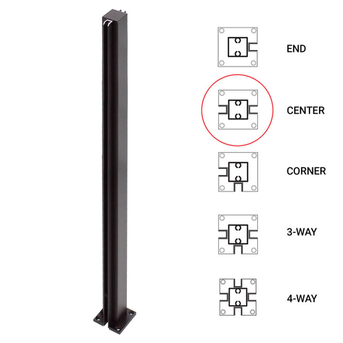 18" Center Standard Partition Post - Dark Black/Bronze Anodized