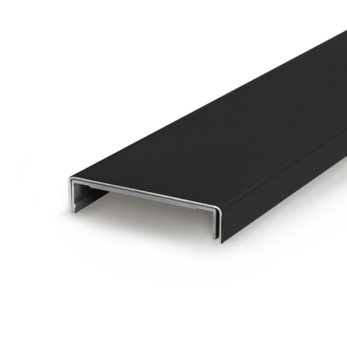 Office Solution Mounting Track Snap-In Cover - 240" Long - Matte Black