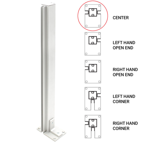 24" Center Heavy Duty Partition Post - Brite Anodized