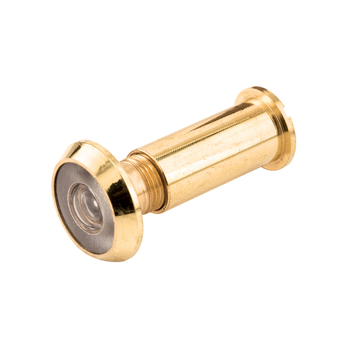 Door Viewer - 1/2" x 200-Degree - Solid Brass Housing - Glass Lens Is U.L. Listed - Polished Brass Finish (Single Pack)