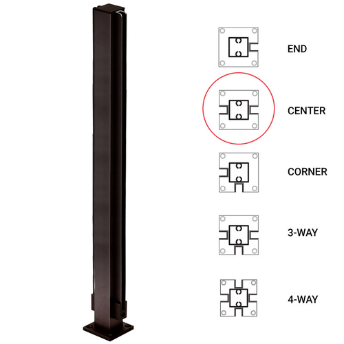 24" Center 1" Air Space Partition Post - Dark Black/Bronze Anodized