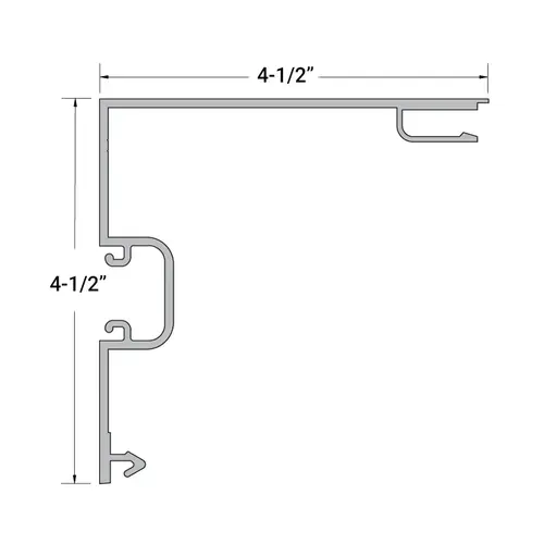 Aluminum 4-1/2" x 4-1/2" 1 Pocket Corner Post - 24'-1" Length - Clear Anodized