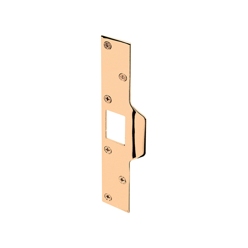 Maximum Security Latch Strike - 1-1/4" x 7-7/8" - Steel - Brass Plated (Single Pack)