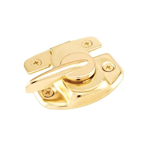 Sash Lock - 1-3/4 And 1-1/2" Hole Centers - Fits Single/Double Hung Wood Windows - Steel W/Diecast Lever - Bright Brass-Plated - (Single Pack)