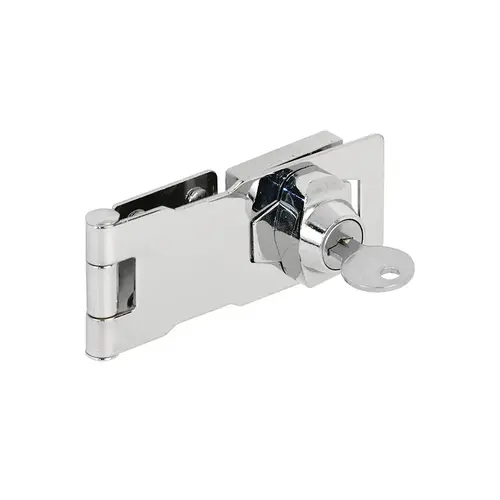 Keyed Hasp Lock - Twist Knob Keyed Locking Hasp For Small Doors - Cabinets And More - 4" x 1-5/8" - Steel - Chrome Plated (Single Pack)