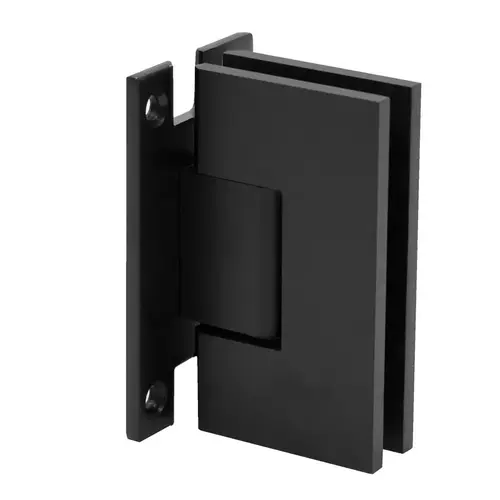 Venice H Back Plate Wall Mount Hinge for 3/8" or 1/2" Glass - Matte Black