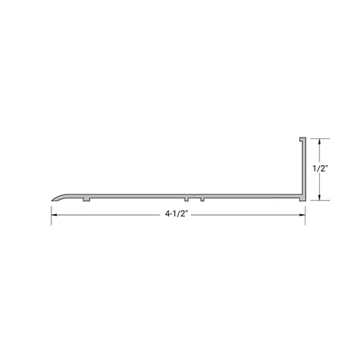 Aluminum 1.75 x 4.5 100 Series Center Glaze Subsill Flashing 24'-1" Length - Clear Anodized