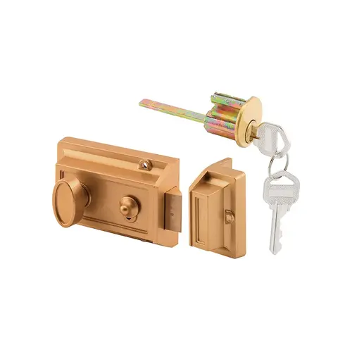 7/8" Brass Plated Diecast Cam Lock - Yale Keyway (Single Pack)