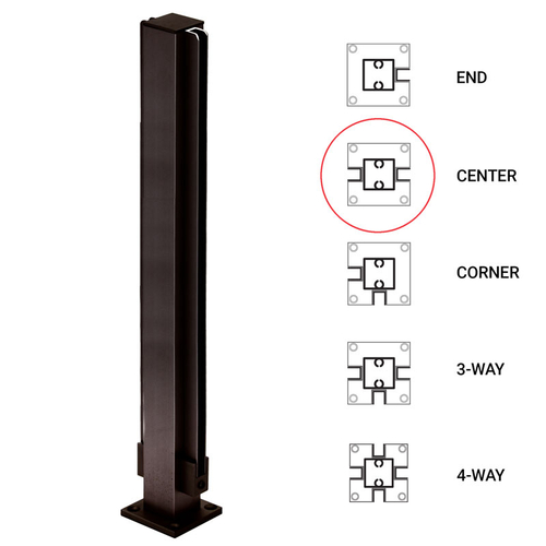 18" Center 1" Air Space Partition Post - Dark Black/Bronze Anodized