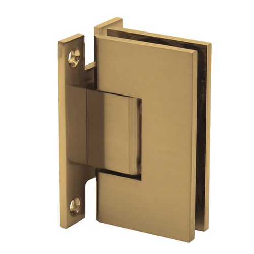 Venice H Back Plate Wall Mount Hinge for 3/8" or 1/2" Glass - Satin Brass