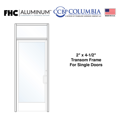 2" x 4-1/2" Transom Frame for Single Doors Prepped for Offset Pivots and an OHCC - Threshold Included - Bronze Anodized - Standard Size / Hardware Prep