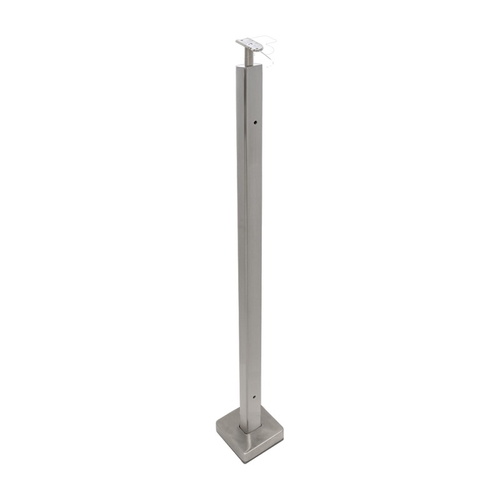 FHC F3C42BS F3 Series Guardrail Post 1 x 2" Rectangular Profile - Center Post - Brushed Stainless