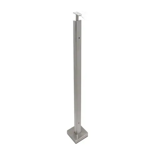 F3 Series Guardrail Post 1" x 2" Rectangular Profile - End Post - Brushed Stainless