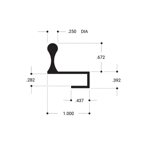 7/16" Finger Pull Extrusion1/4" Glass - Dark Black/Bronze Anodized  24" Length - pack of 50