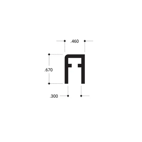 Showcase Top Rail Aluminum Extrusion - Brite Anodized  72" Stock Length - pack of 2