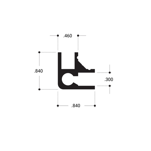 Aluminum 90 Degree Upright Extrusion Brite Anodized  72" Stock Length - pack of 2