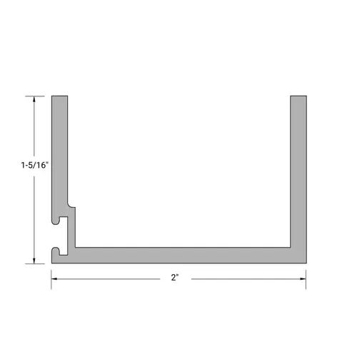 Aluminum 1-3/4" x 4-1/2" Door Stop for OHC Closure Offset Arm - 24'-1" Length - Clear Anodized