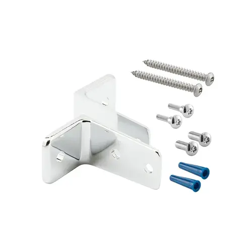 Two Piece Wall Brackets - 2-1/2" - Zinc Alloy - Chrome Plated Finish With Torx Fasteners (Set)