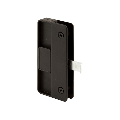 Sliding Screen Door Latch And Pull - 3" Hole Center - Black Plastic With Steel Latch - Mortise Install (Single Pack)