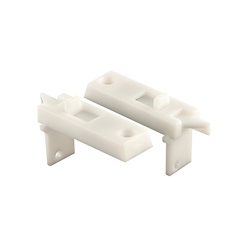 Tilt Latch Pair - Spring Loaded Vinyl Tilt Latch Replacement Part - 1-11/16" Hole Center - White Plastic Construction (1 Pair)