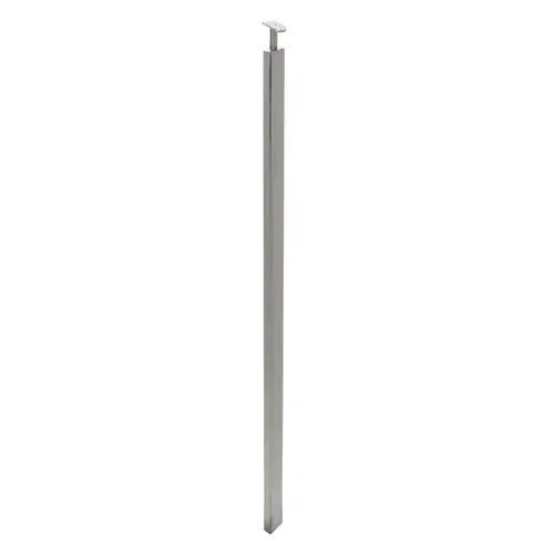 F3 Series Guardrail Post 1 x 2" Rectangular Profile 54" Tall Blank Post with Fixed Saddle - Brushed Stainless